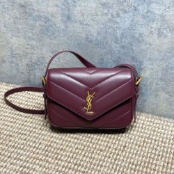 Cloni Borsa a tracolla mini Loulou YSL Saint Laurent Bordeaux firmate