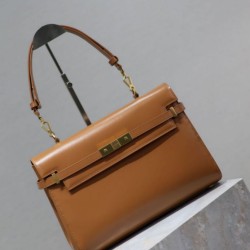 Replica di lusso Borsa a tracolla YSL Saint Laurent Manhattan marrone Imitazioni Cloni Borsa a tracolla YSL Saint Laurent Manhattan marrone firmate