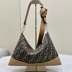 Replica di lusso Borse a tracolla Hobo Fendi Fendigraphy Caffè Imitazioni Cloni Borse Replica a tracolla Hobo Fendi Fendigraphy Caffè firmate