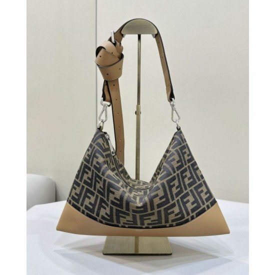 Borse Replica a tracolla Hobo Fendi Fendigraphy Caffè