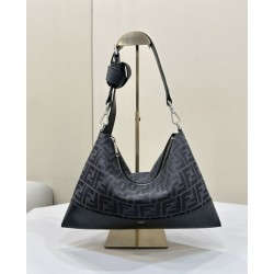 Borsa a tracolla Hobo Fendi Fendigraphy Nero