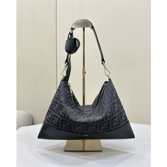 Borsa a tracolla Hobo Fendi Fendigraphy Nero