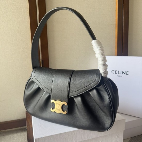 Borse Replica a tracolla media Celine Polly Nero