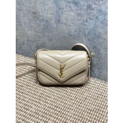 Borse Replica a tracolla mini Loulou YSL Saint Laurent Beige
