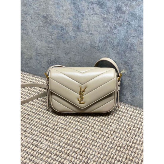 Borse Replica a tracolla mini Loulou YSL Saint Laurent Beige