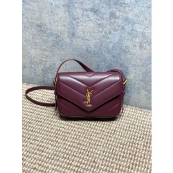 Borsa a tracolla mini Loulou YSL Saint Laurent Bordeaux