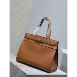 Borsa shopper YSL Saint Laurent Manhattan Nano marrone