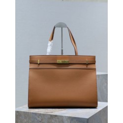 Borsa shopper YSL Saint Laurent Manhattan Nano marrone