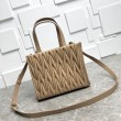 Borsa tote Miu Miu in pelle nappa trapuntata marrone