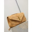 YSL Saint Laurent LouLou Medium in camoscio trapuntato marrone