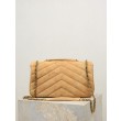 YSL Saint Laurent LouLou Medium in camoscio trapuntato marrone