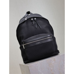 Zaino YSL Saint Laurent City tela con finiture pelle nero