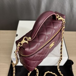 Replica di lusso Borse hobo Chanel 25A Caviar Lunch Box bordeaux Imitazioni Cloni Borse hobo Chanel 25A Caviar Lunch Box bordeaux firmate