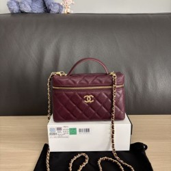 Cloni Replica Perfetta Chanel Classic Vanity con catena A96186 Borgogna firmate