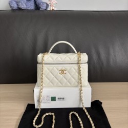 Cloni Borse Replica Chanel Classic Vanity con catena A96186 bianca firmate