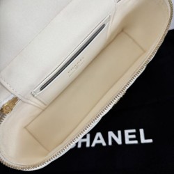 Replica di lusso Borse Chanel Classic Vanity con catena A96186 bianca Imitazioni Cloni Borse Replica Chanel Classic Vanity con catena A96186 bianca firmate