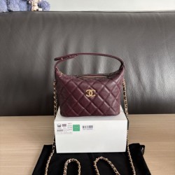 Cloni Borse hobo Chanel 25A Caviar Lunch Box bordeaux firmate
