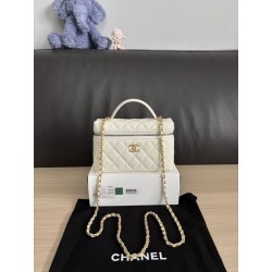 Borse Replica Chanel Classic Vanity con catena A96186 bianca