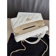 Borse Replica Chanel Classic Vanity con catena A96186 bianca