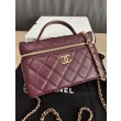 Replica Perfetta Chanel Classic Vanity con catena A96186 Borgogna