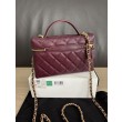 Replica Perfetta Chanel Classic Vanity con catena A96186 Borgogna
