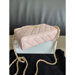 Borsa Chanel Classic Vanity con catena A96186 Rosa