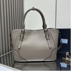 Replica di lusso Borsa tote grande Prada 1BG602 Grigia Imitazioni Cloni Borsa tote grande Prada 1BG602 Grigia firmate