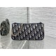 Cloni Pochette Dior Oblique Bow con catena Blu firmate