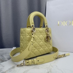 Replica di lusso Borsa Dior Lady Dior Piccolo Cannage Gialla Imitazioni Cloni Borsa Dior Lady Dior Piccolo Cannage Gialla firmate