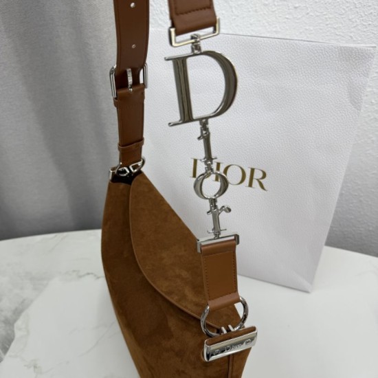 Cloni Borsa a tracolla Media Dior Diorly pelle scamosciata Marrone firmate