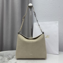 Borsa a tracolla Media Dior Diorly pelle scamosciata Albicocca