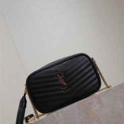 Replica di lusso Borsa a tracolla Trapuntato Lou Mini YSL Saint Laurent Nero Imitazioni Cloni Borsa a tracolla Trapuntato Lou Mini YSL Saint Laurent Nero firmate