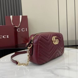 Replica di lusso Borsa a tracolla Piccola Gucci 855273 GG Marmont Rossa Imitazioni Cloni Borsa a tracolla Piccola Gucci 855273 GG Marmont Rossa firmate
