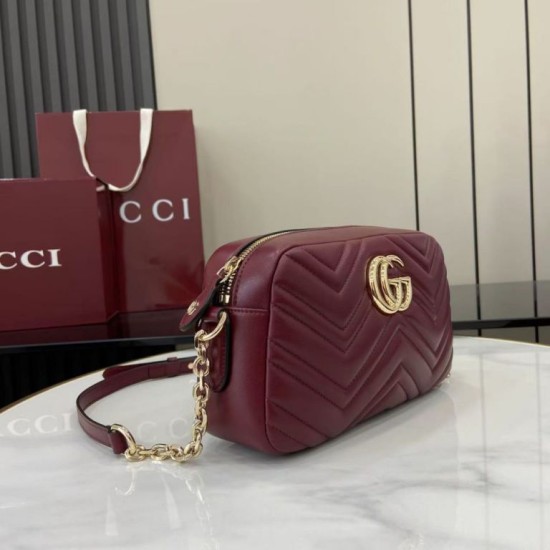 Replica di lusso Borsa a tracolla Piccola Gucci 855273 GG Marmont Rossa Imitazioni Cloni Borsa a tracolla Piccola Gucci 855273 GG Marmont Rossa firmate