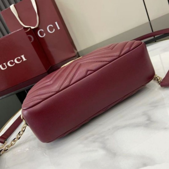 Replica di lusso Borsa a tracolla Piccola Gucci 855273 GG Marmont Rossa Imitazioni Cloni Borsa a tracolla Piccola Gucci 855273 GG Marmont Rossa firmate