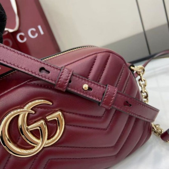 Replica di lusso Borsa a tracolla Piccola Gucci 855273 GG Marmont Rossa Imitazioni Cloni Borsa a tracolla Piccola Gucci 855273 GG Marmont Rossa firmate