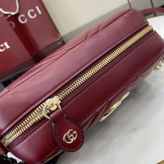 Replica di lusso Borsa a tracolla Piccola Gucci 855273 GG Marmont Rossa Imitazioni Cloni Borsa a tracolla Piccola Gucci 855273 GG Marmont Rossa firmate