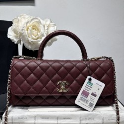 Cloni Borse Chanel 26P piccola con manico Coco AS6091 Borgogna firmate