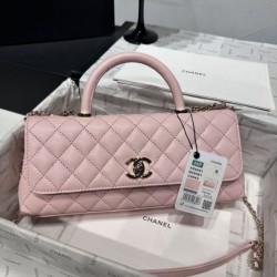 Replica di lusso Borse Chanel 26P piccola con manico Coco AS6091 Rosa Imitazioni Cloni Borse Chanel 26P piccola con manico Coco AS6091 Rosa firmate