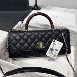 Replica di lusso Borse Chanel 26P piccola con manico Coco AS6091 nera Imitazioni Cloni Borse Chanel 26P piccola con manico Coco AS6091 nera firmate