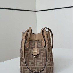 Replica di lusso Mini borsa tote Fendi Origami tessuto jacquard Albicocca Imitazioni Cloni Mini borsa tote Fendi Origami tessuto jacquard Albicocca firmate