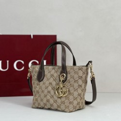 Replica di lusso Borsa tote piccola Gucci GG Marmont 855391 Marrone Imitazioni Cloni Borsa tote piccola Gucci GG Marmont 855391 Marrone firmate