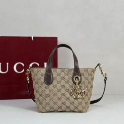 Cloni Borsa tote piccola Gucci GG Marmont 855391 Marrone firmate