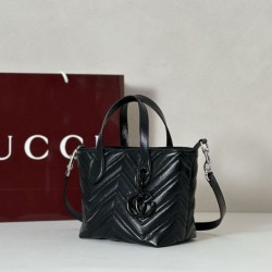 Replica di lusso Borsa tote piccola Gucci GG Marmont 855391 Nero Imitazioni Cloni Borsa tote piccola Gucci GG Marmont 855391 Nero firmate