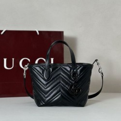 Cloni Borsa tote piccola Gucci GG Marmont 855391 Nero firmate