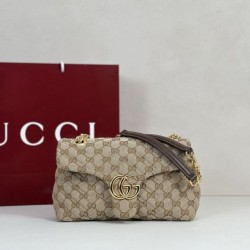 Bora Pari all'originale replica a tracolla piccola Gucci GG Marmont 855391 Marrone