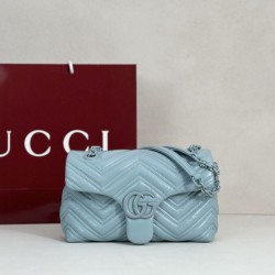 Cloni Borsa a tracolla piccola Gucci GG Marmont 855391 Blu firmate