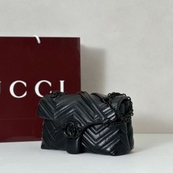 Replica di lusso Borse Firmate a tracolla piccola Gucci GG Marmont 855391 Nero Imitazioni Cloni Borse Firmate Replica a tracolla piccola Gucci GG Marmont 855391 Nero firmate