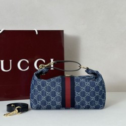 Cloni Qualità superiore replica media Gucci Vanity con manico superiore 857799 Blu firmate
