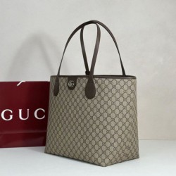 Replica di lusso Borse tote media Gucci Ophidia marrone Imitazioni Cloni Borse tote media Gucci Ophidia marrone firmate